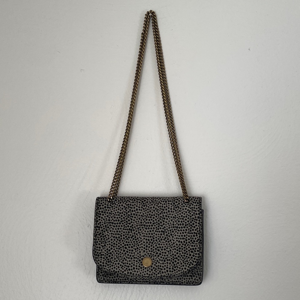 Madewell Black and Tan Hair Calf Leather Mini Bag